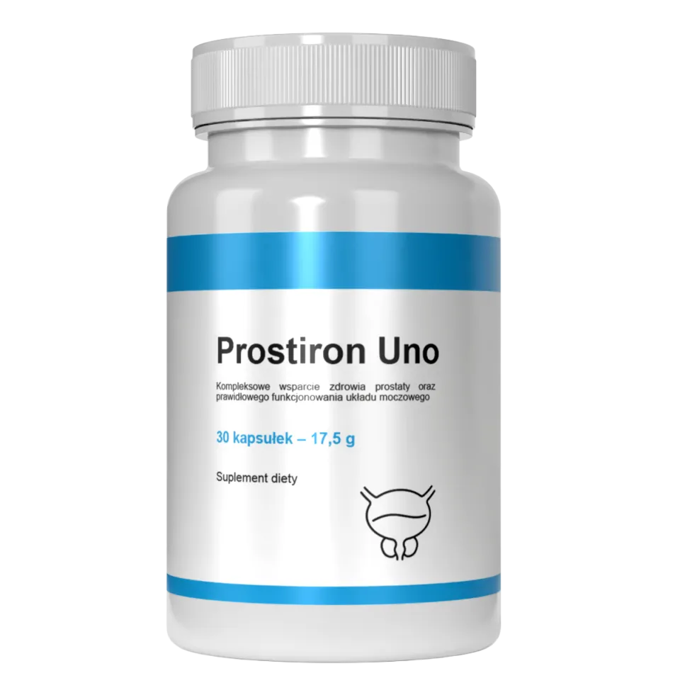 Opakowanie suplementu Prostiron Uno, 30 kapsułek — produkt w ofercie ProstaBridge